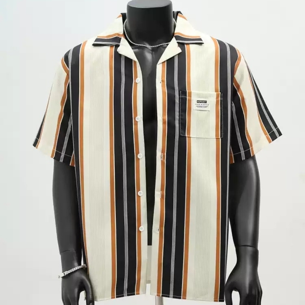 Retro Stripe Bowling Shirt